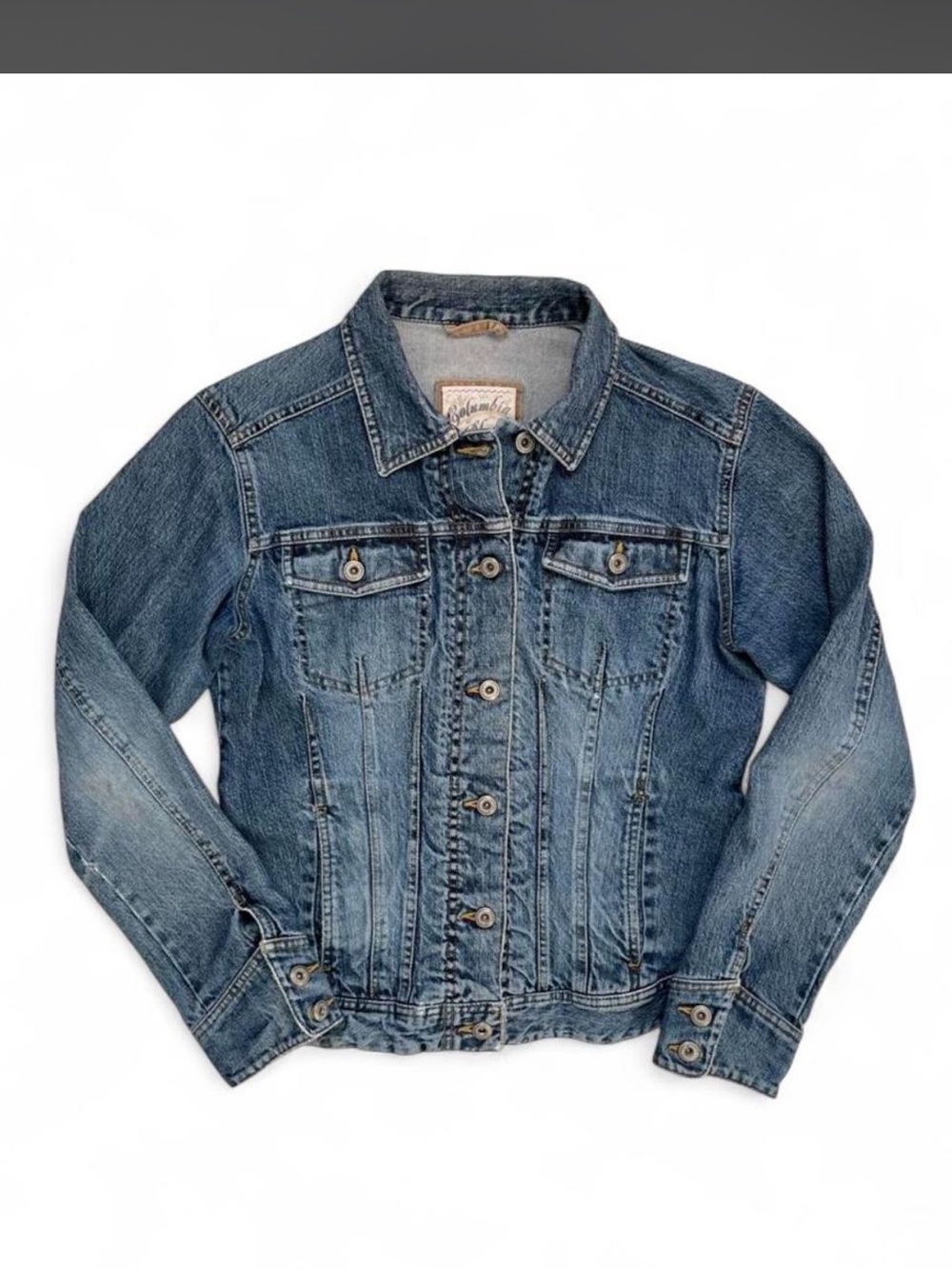 Y2K Columbia structured blue denim jacket